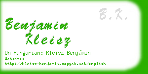 benjamin kleisz business card